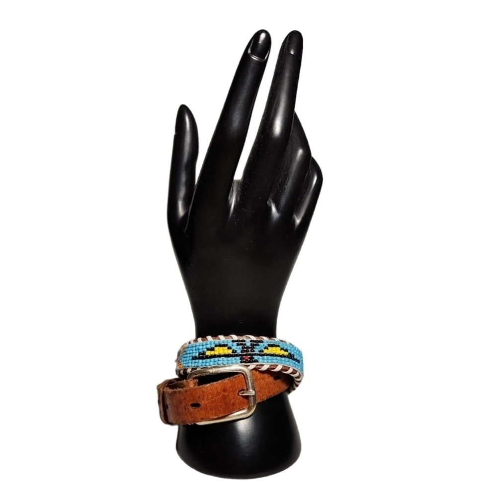 Seed Bead & Leather Wrap Bracelet